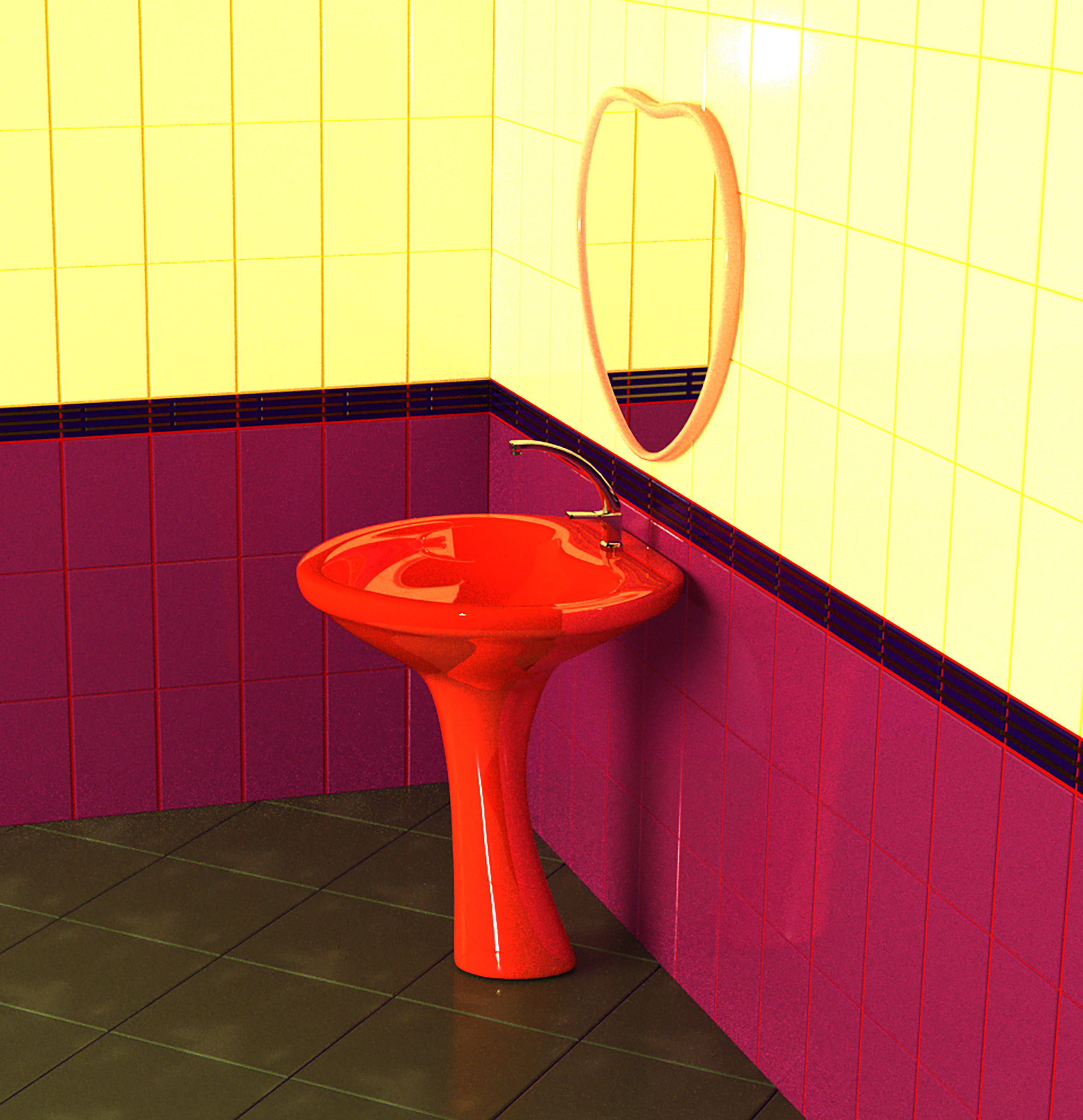Bathroom heart full set 3D Model Collection_25