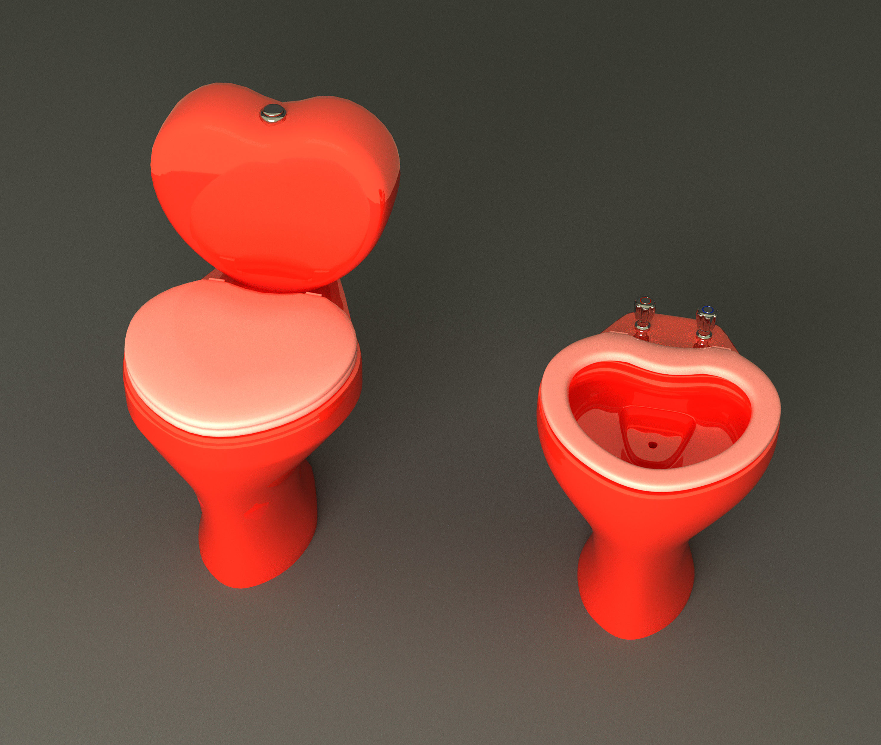 Bathroom heart full set 3D Model Collection_15