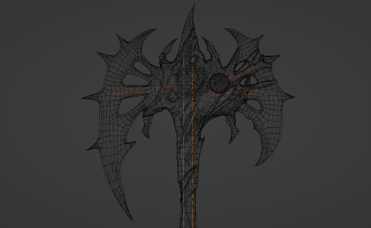 Shao Kahn axe from MK1 - Furious Crusader Axe 3D print model_10