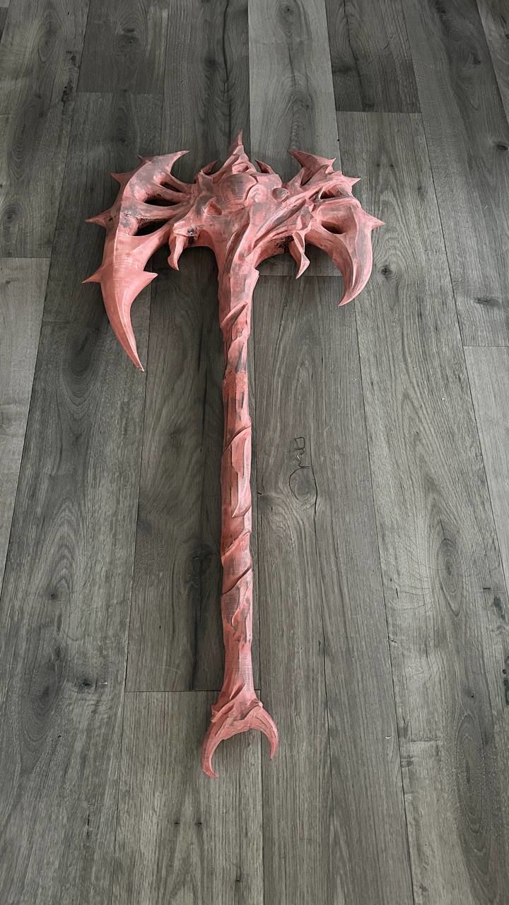 Shao Kahn axe from MK1 - Furious Crusader Axe 3D print model_3
