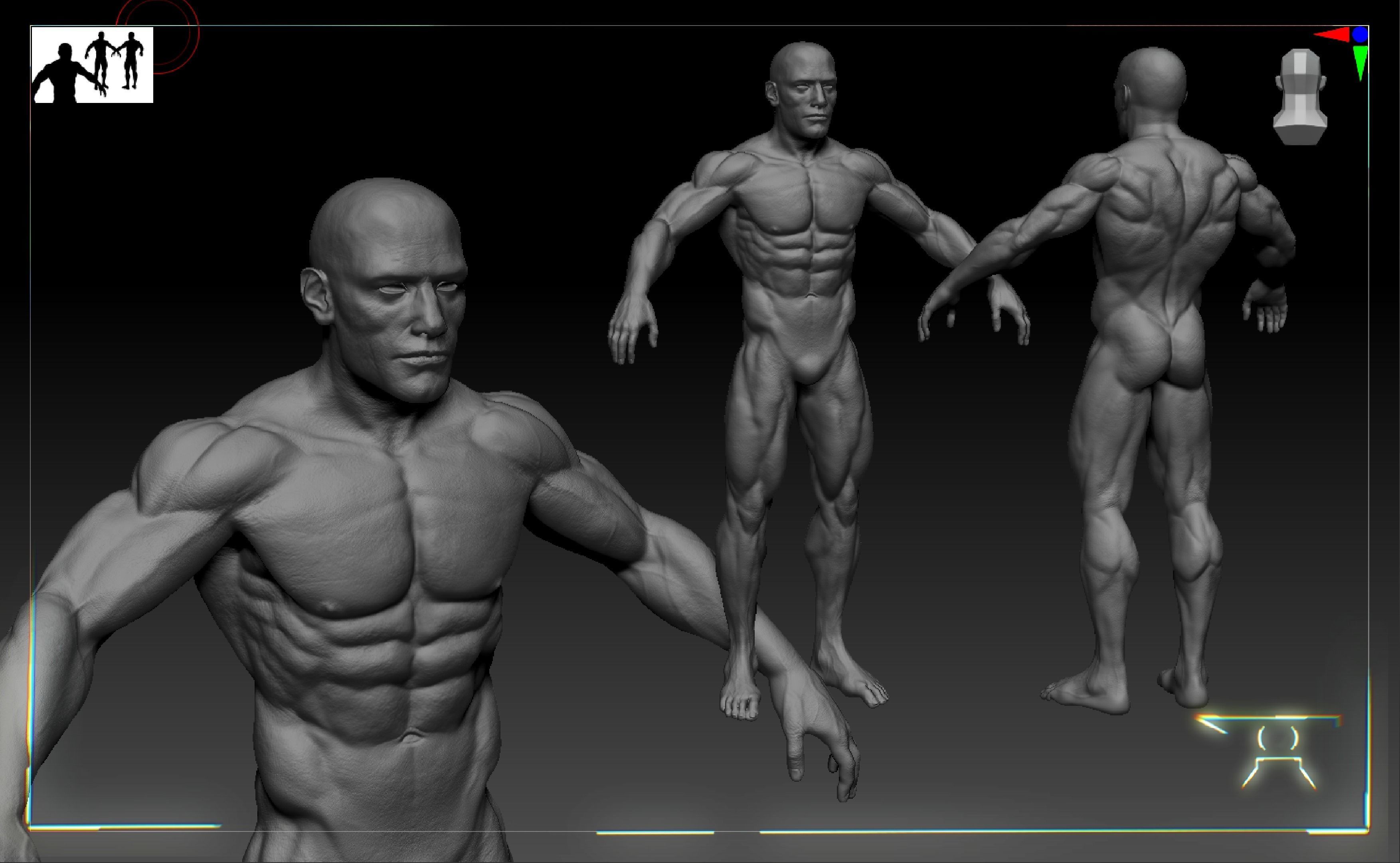 Stone Man - Animated - Rigged 3D model_13