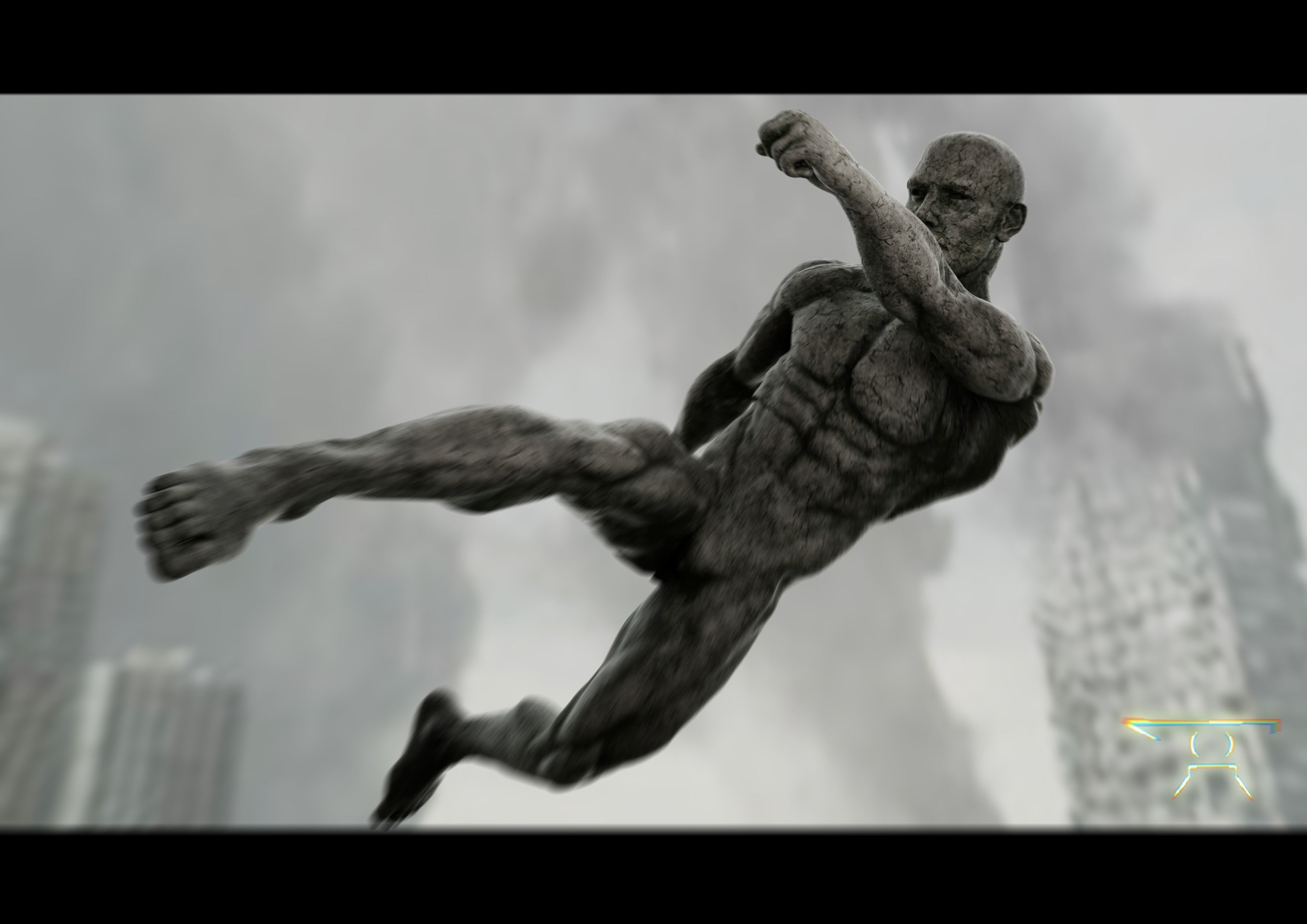 Stone Man - Animated - Rigged 3D model_4