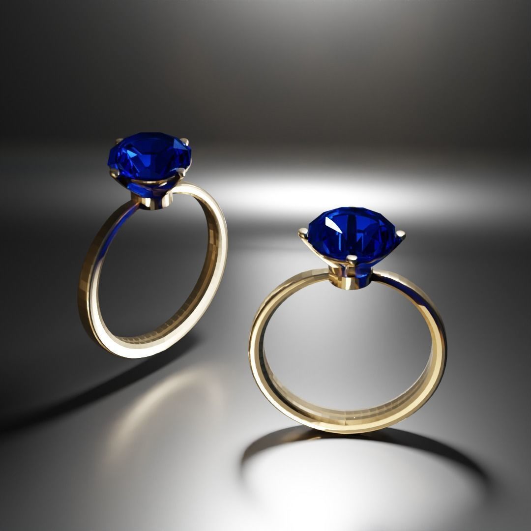 Ring 3D With Material Low-poly 3D model_2