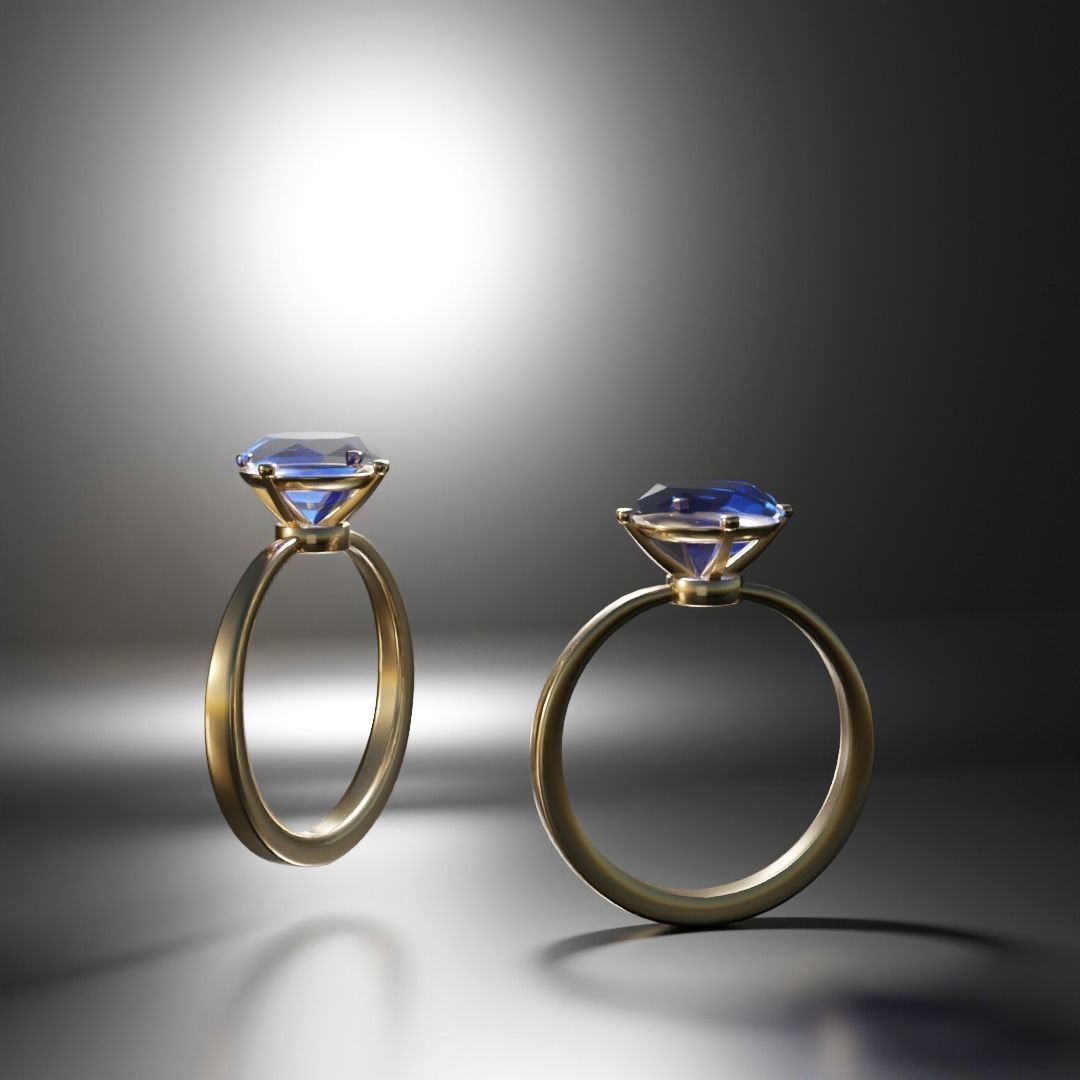 Ring 3D With Material Low-poly 3D model_1