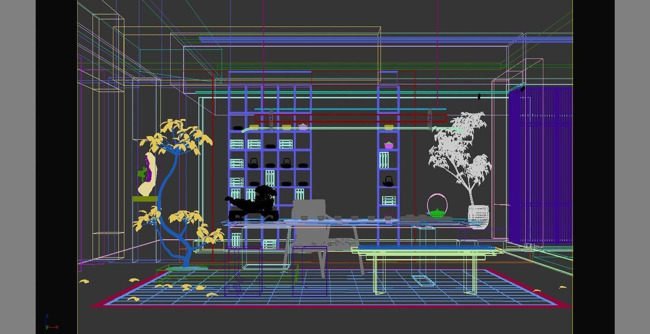 Chinese New study style 3D model_6