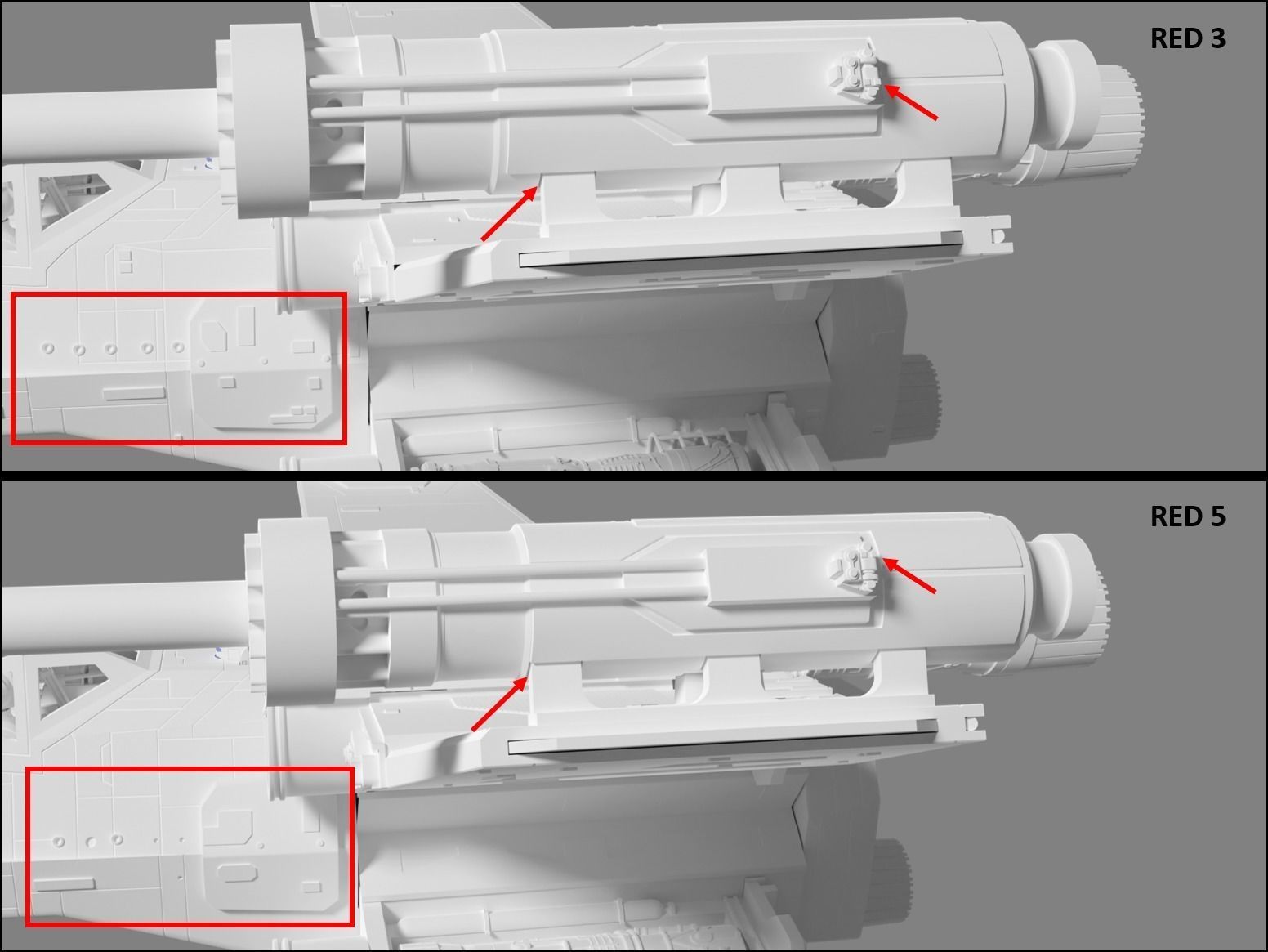 Model-X MK II 1-24 Studio Scale Set Red 3 and Red 5  3D Model Collection_26