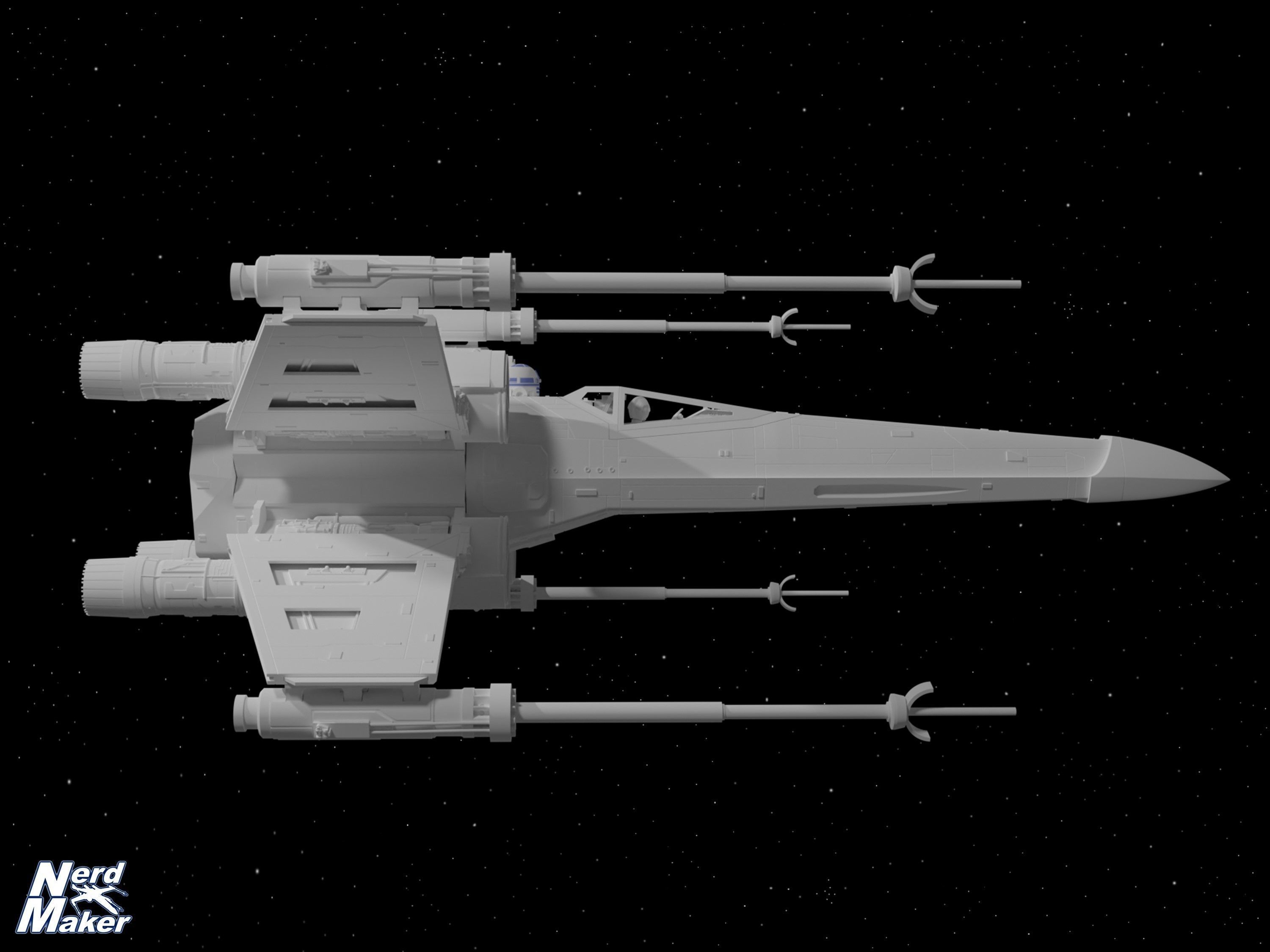 Model-X MK II 1-24 Studio Scale Set Red 3 and Red 5  3D Model Collection_8