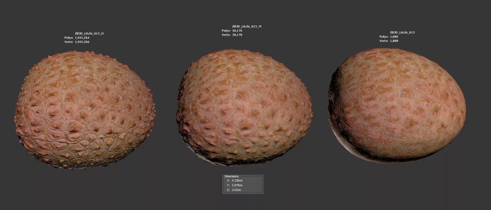 Lychee 3D model_5