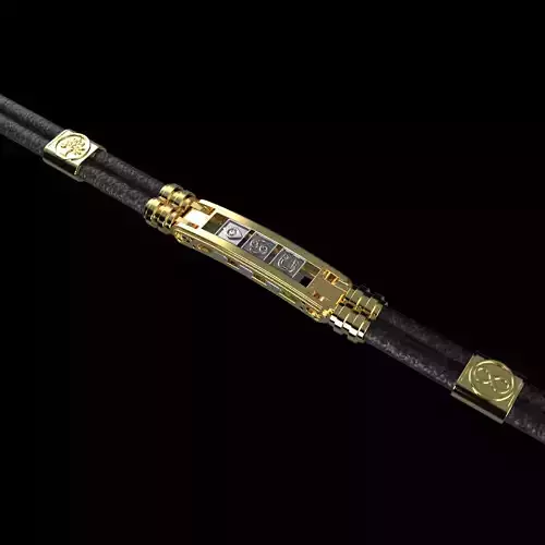 Bracelet made of parts wit leather strap elements zodiac Cancer