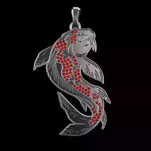 pendant fish with 1 mm gems