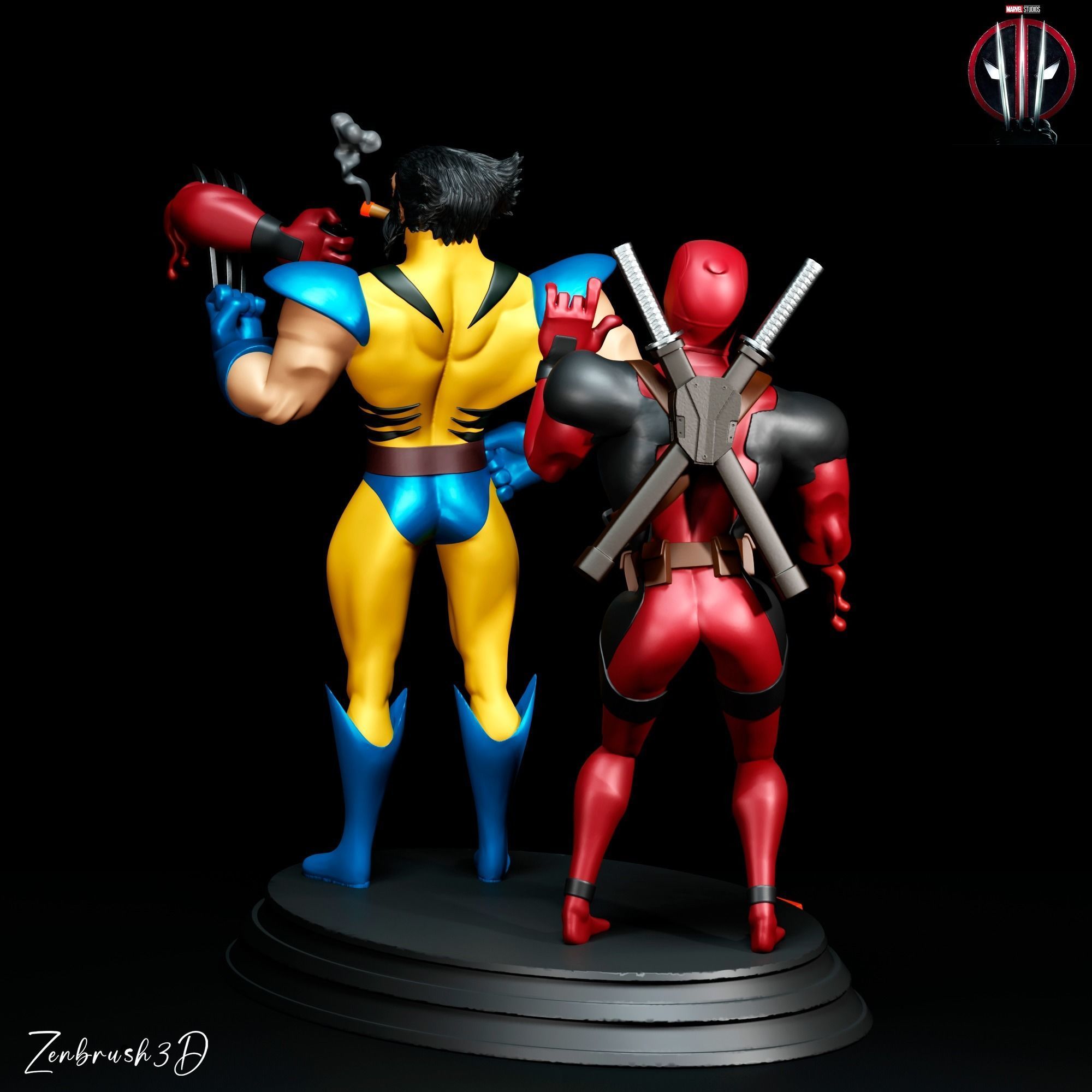 DEADPOOL AND WOLVERINE DIORAMA COMPLETE 3D PRINTABLE MODEL STL 3D print model_2