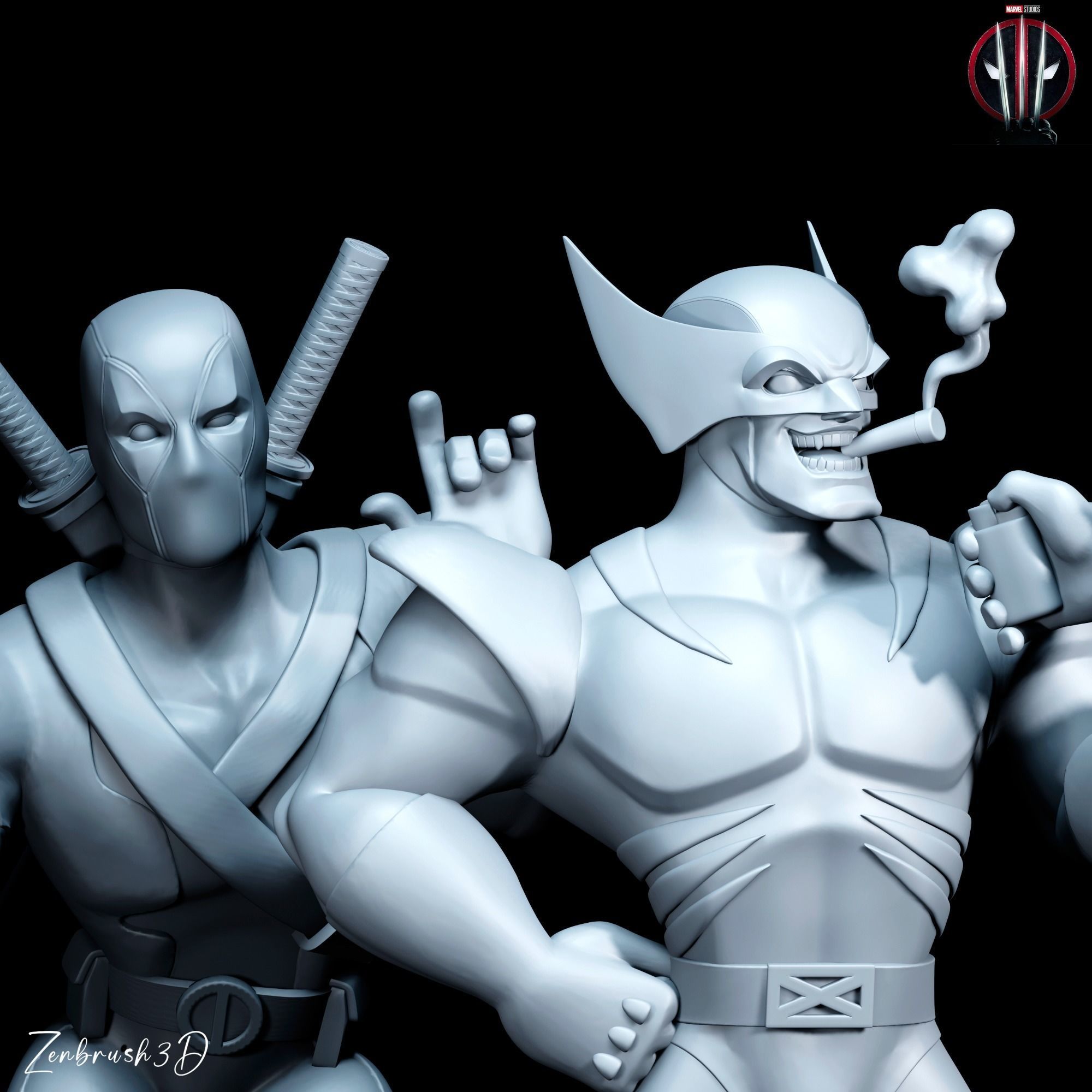 DEADPOOL AND WOLVERINE DIORAMA COMPLETE 3D PRINTABLE MODEL STL 3D print model_6