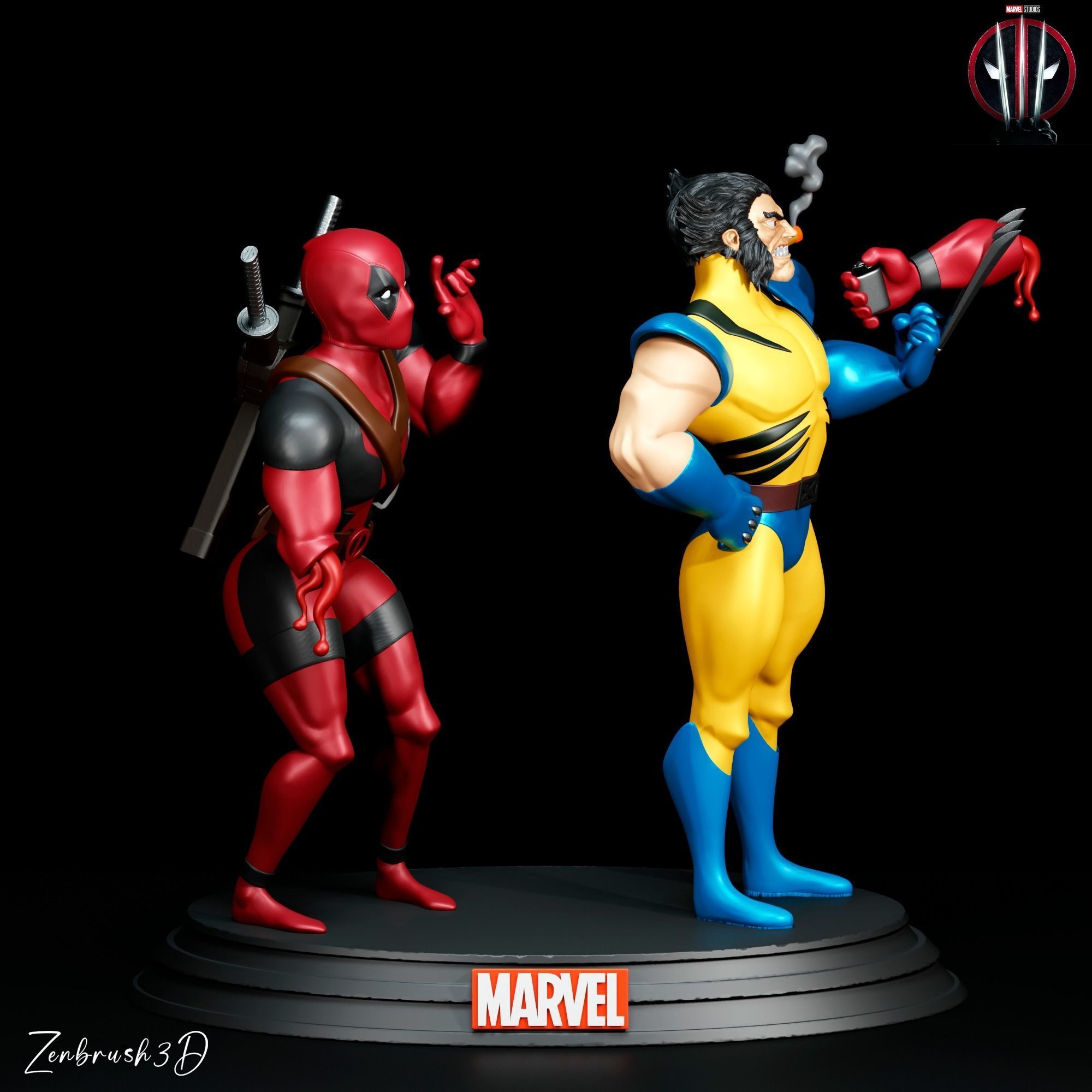 DEADPOOL AND WOLVERINE DIORAMA COMPLETE 3D PRINTABLE MODEL STL 3D print model_1