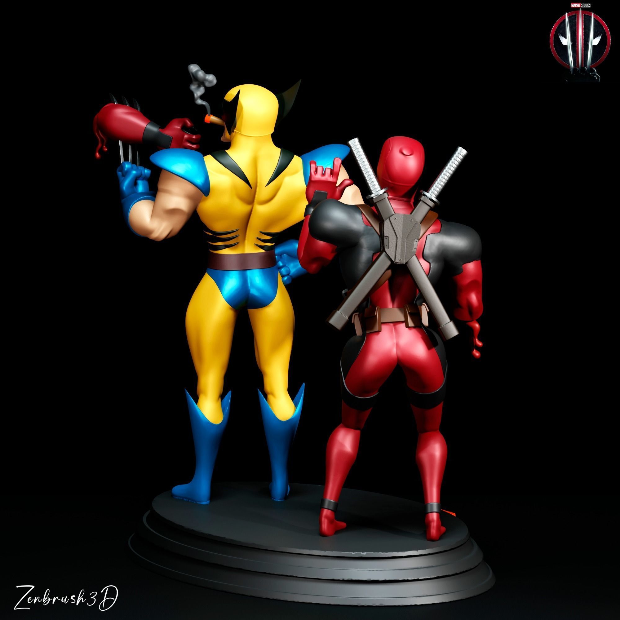 DEADPOOL AND WOLVERINE DIORAMA COMPLETE 3D PRINTABLE MODEL STL 3D print model_5