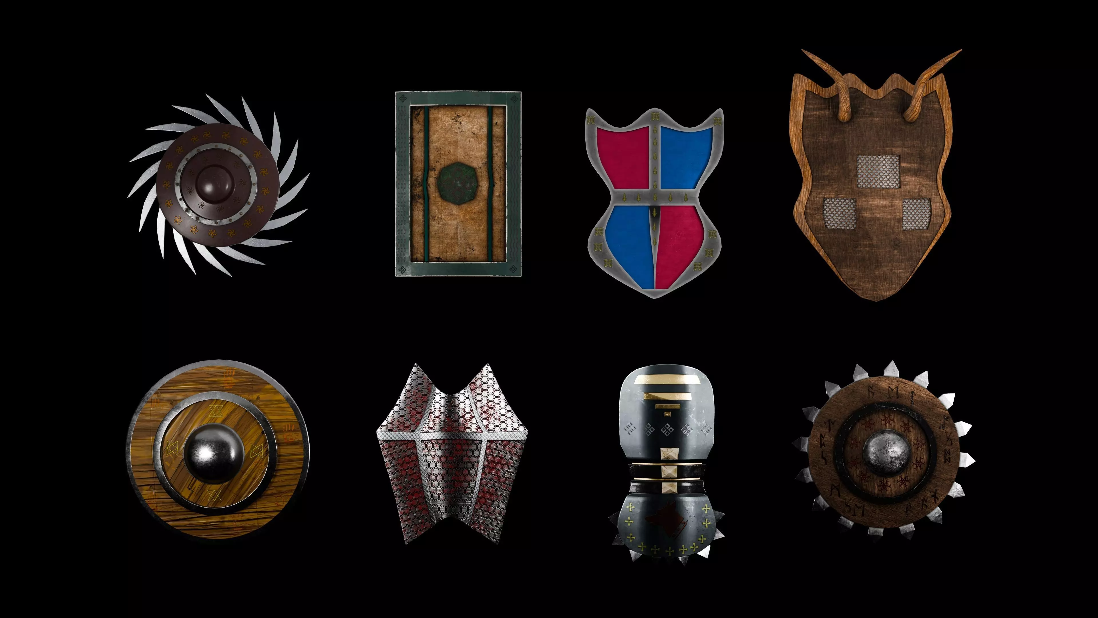 Shield Low-poly 3D model_0