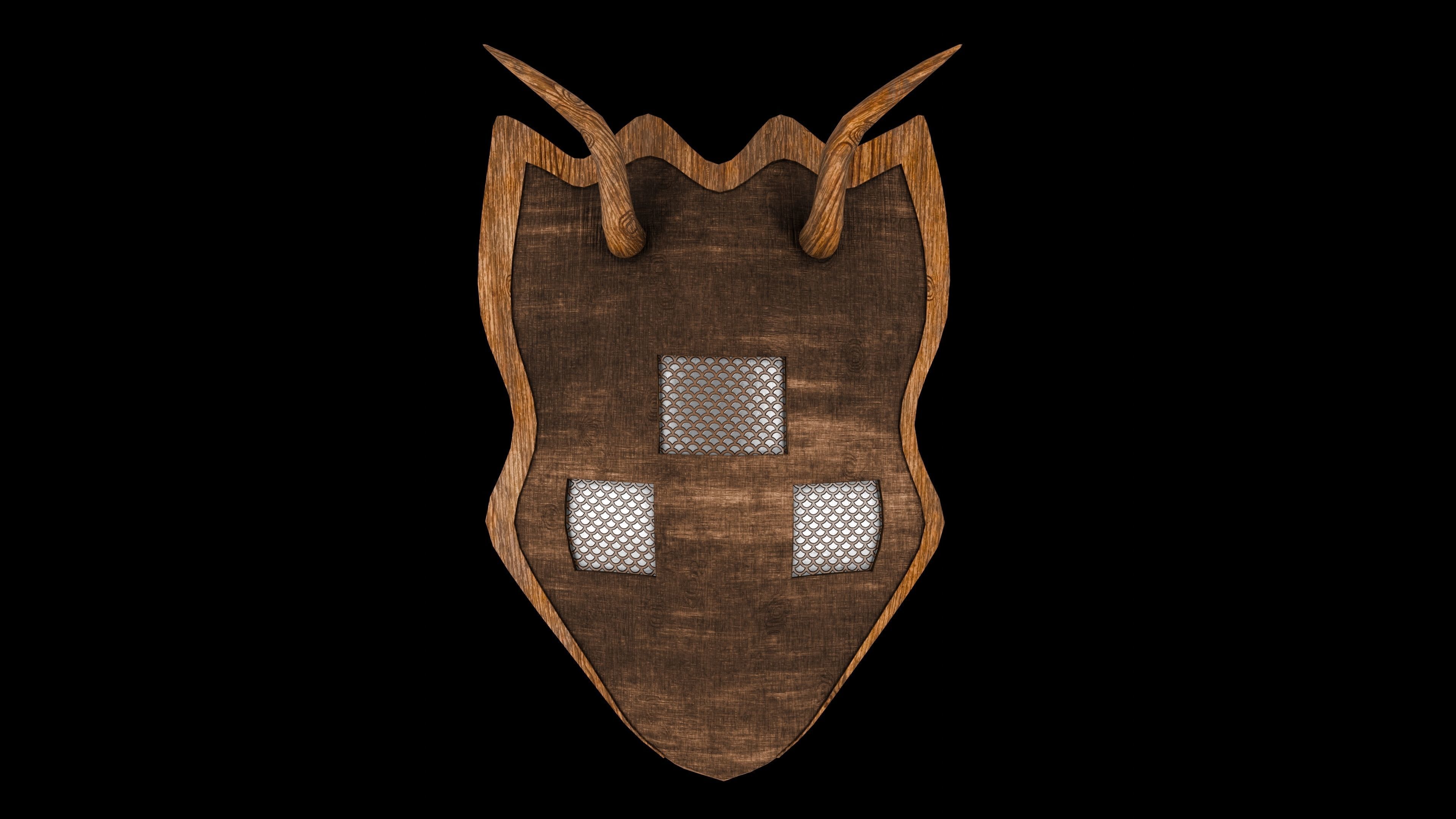 Shield Low-poly 3D model_4