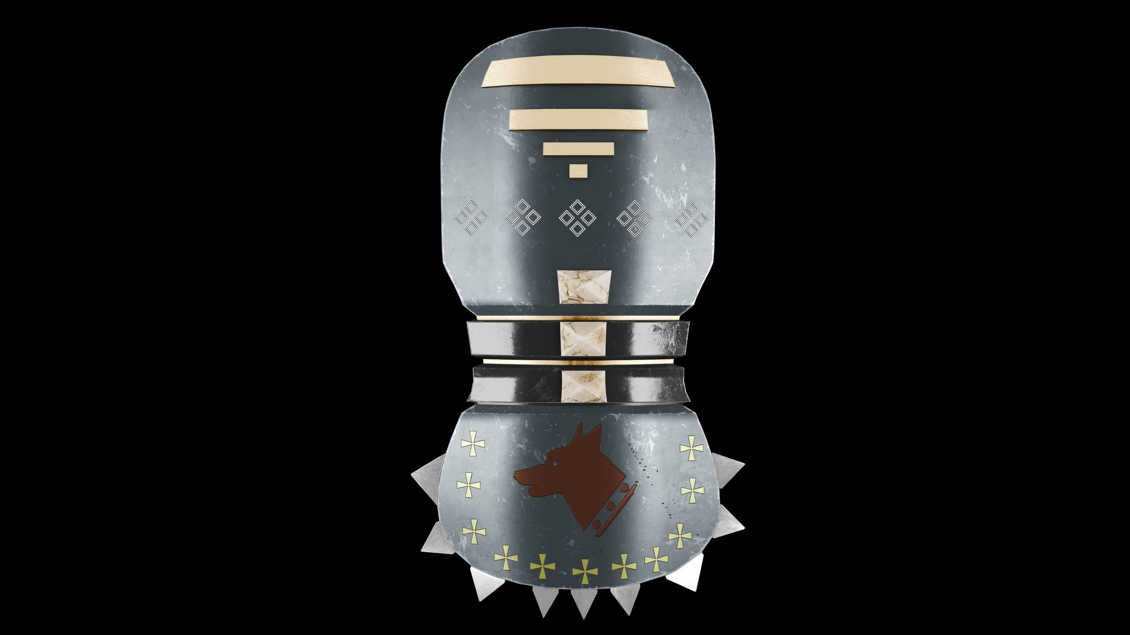 Shield Low-poly 3D model_8