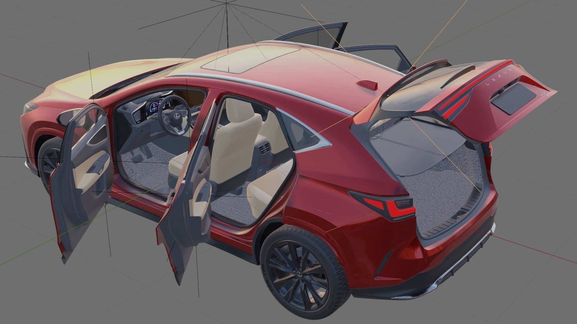 Lexus NX 2023 with interior 3D model_21