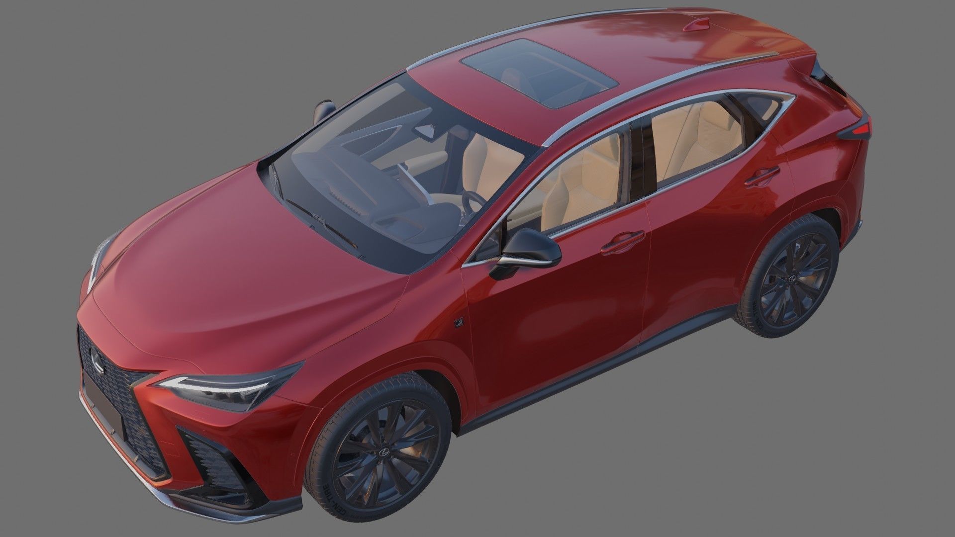 Lexus NX 2023 with interior 3D model_20