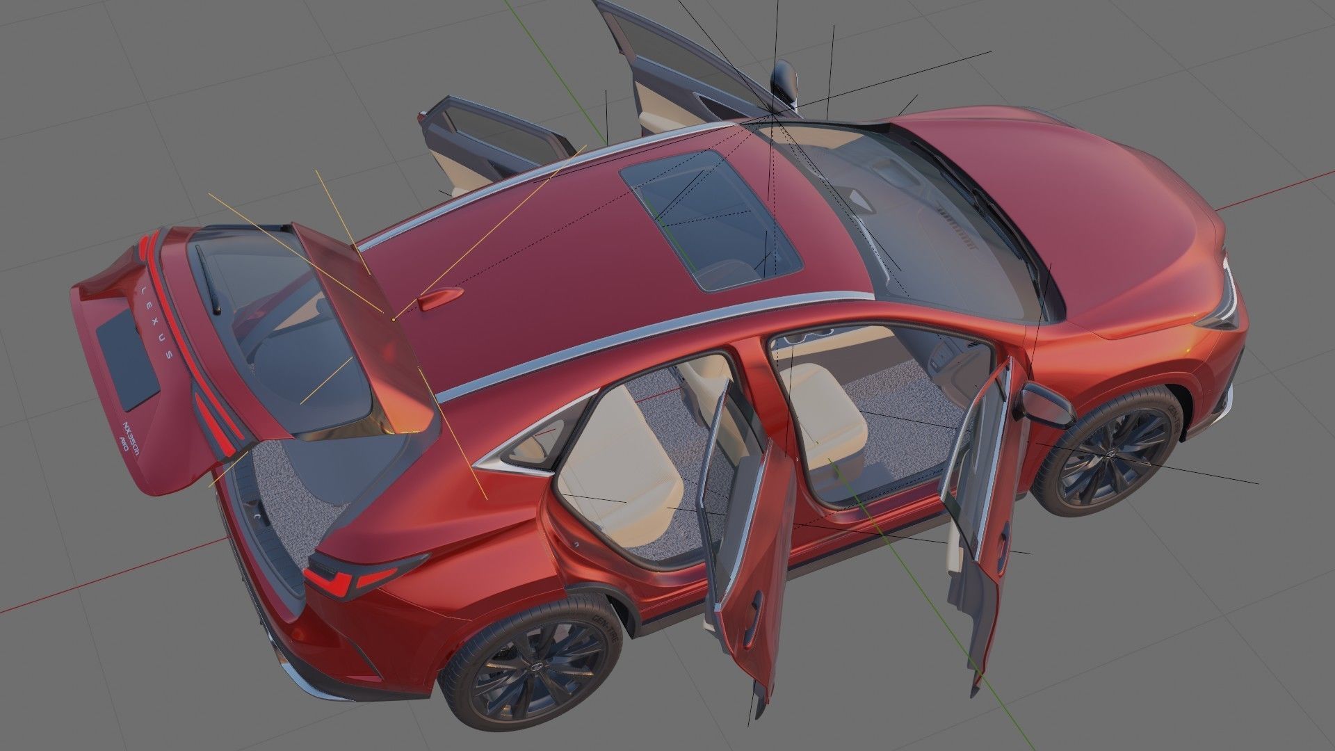 Lexus NX 2023 with interior 3D model_22
