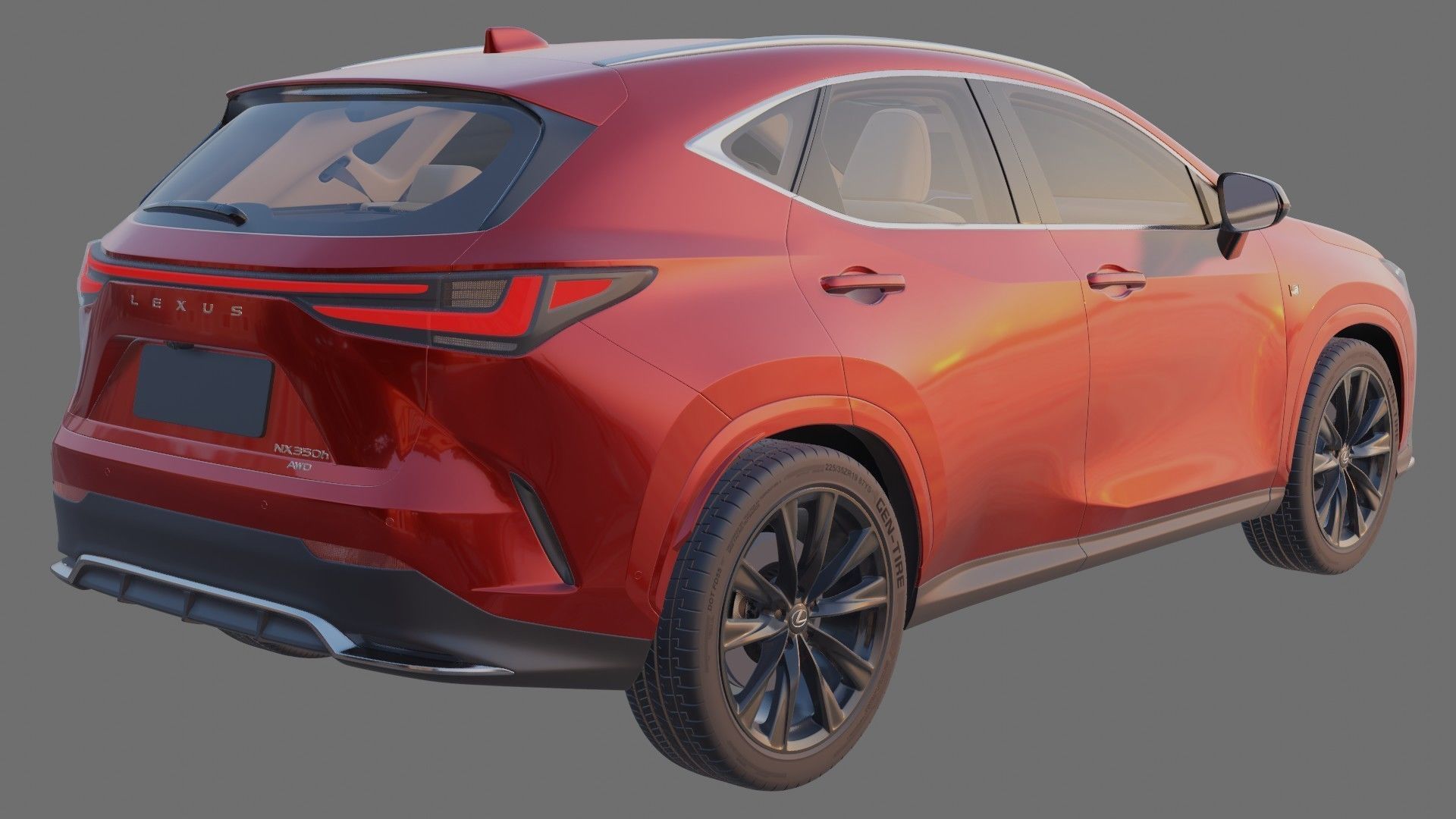 Lexus NX 2023 with interior 3D model_19