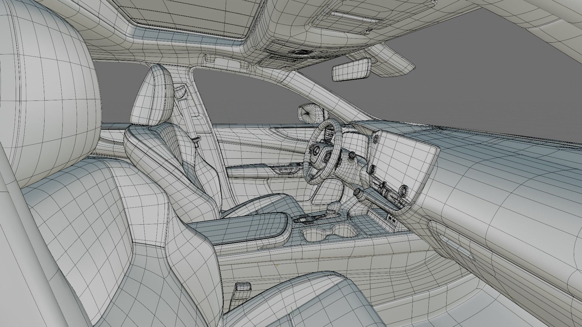 Lexus NX 2023 with interior 3D model_28