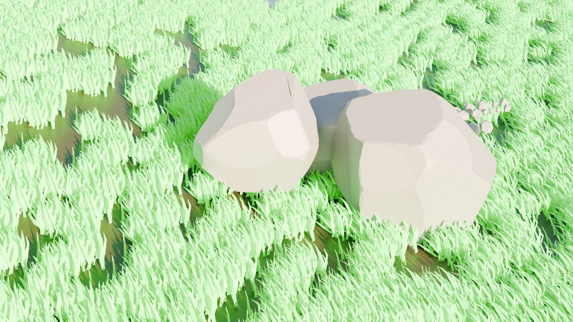 Stones And Rocks On The Mountain Low-poly 3D model_3