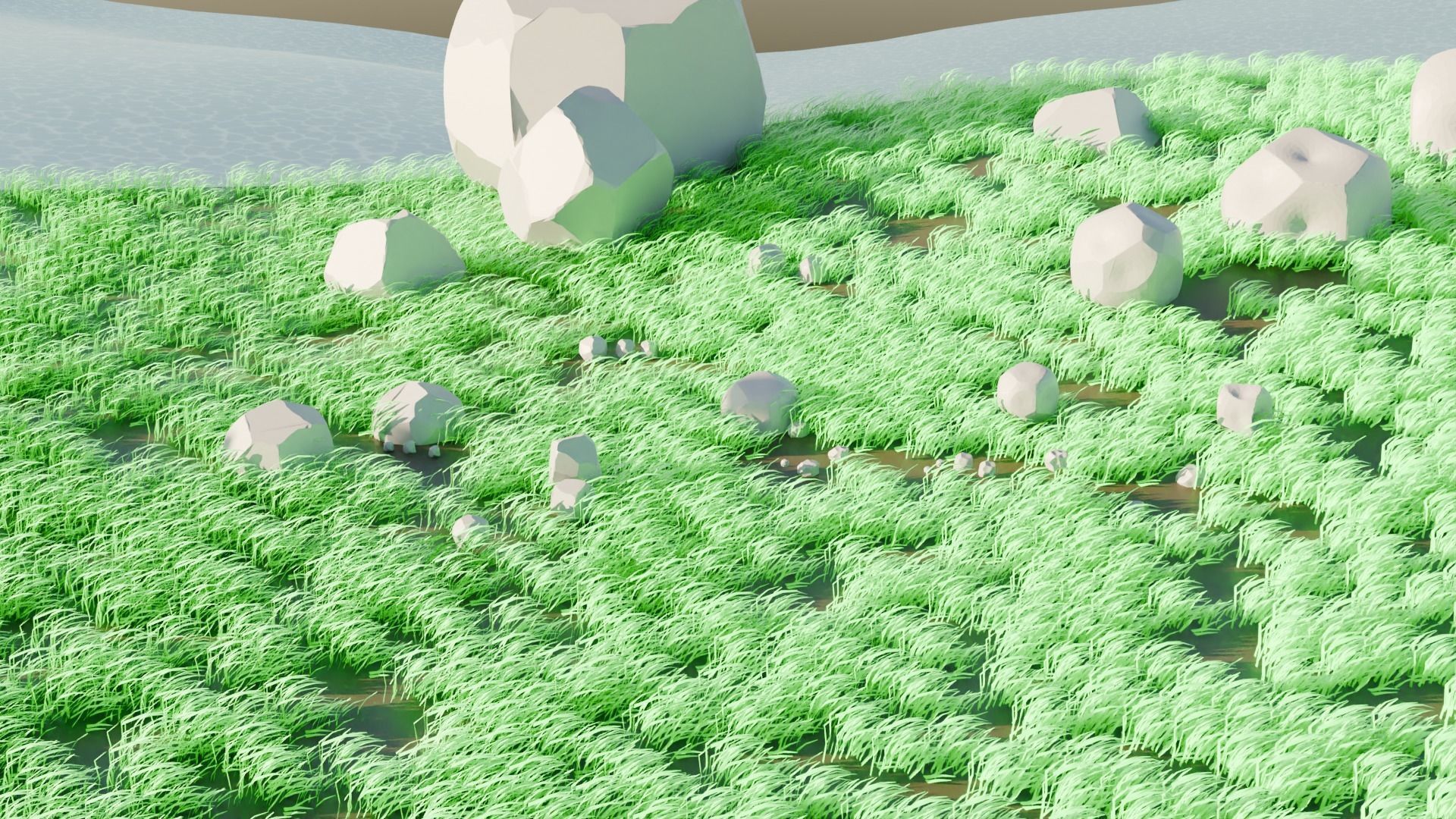 Stones And Rocks On The Mountain Low-poly 3D model_5