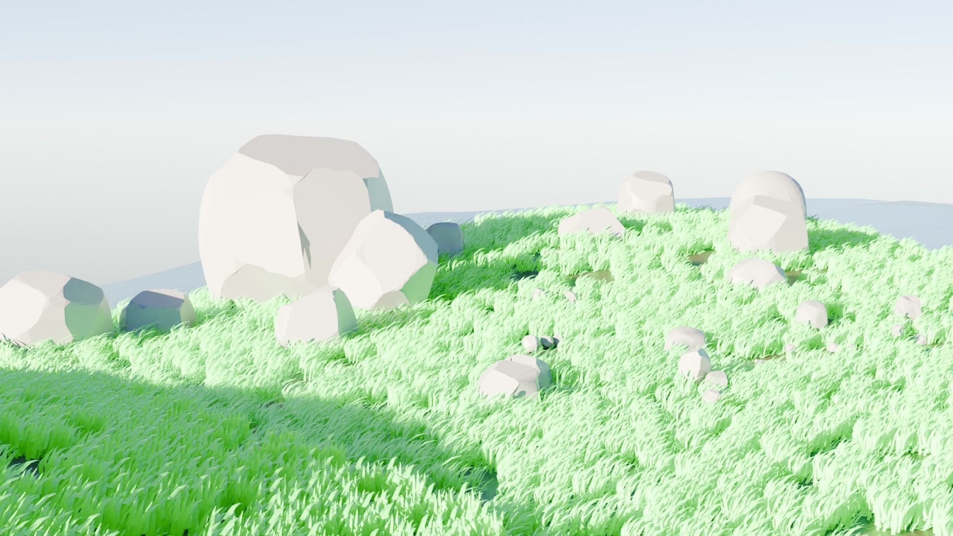 Stones And Rocks On The Mountain Low-poly 3D model_1