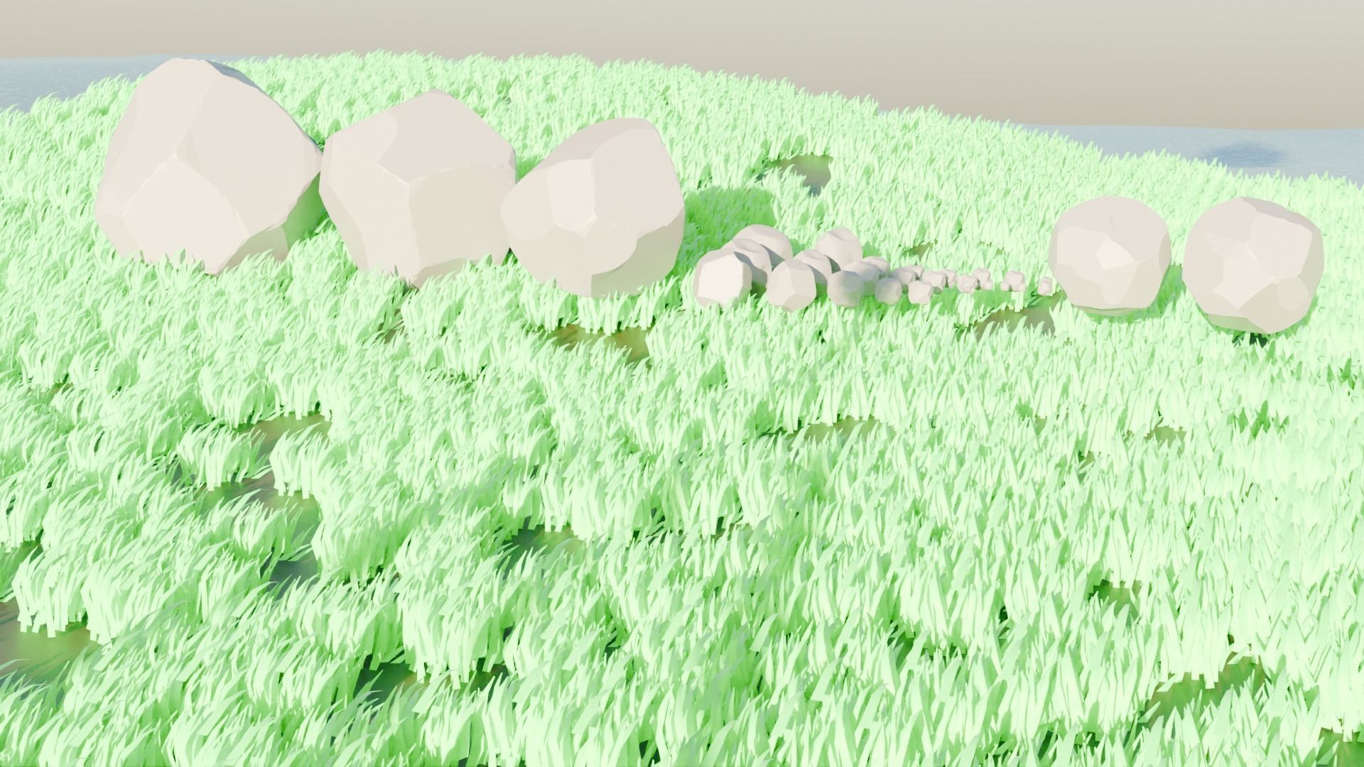 Stones And Rocks On The Mountain Low-poly 3D model_6