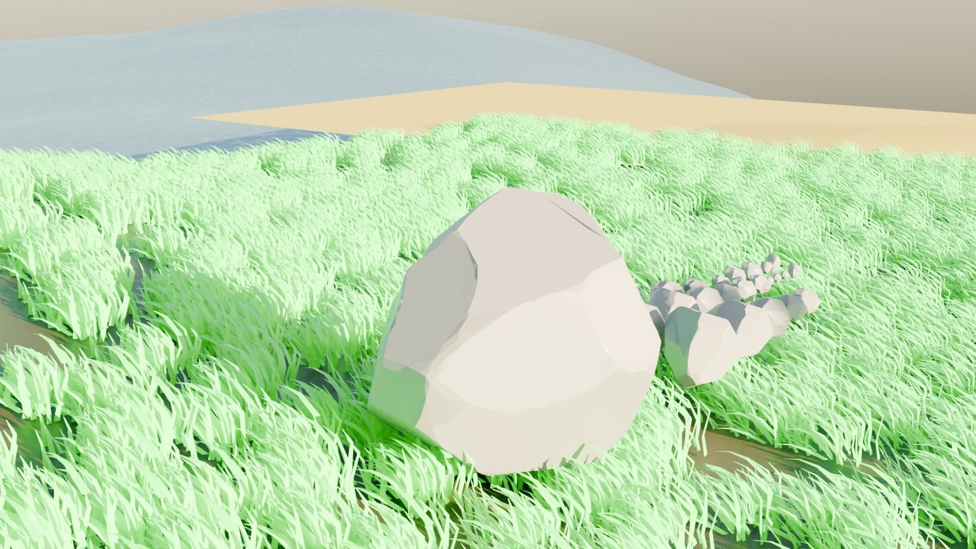 Stones And Rocks On The Mountain Low-poly 3D model_7
