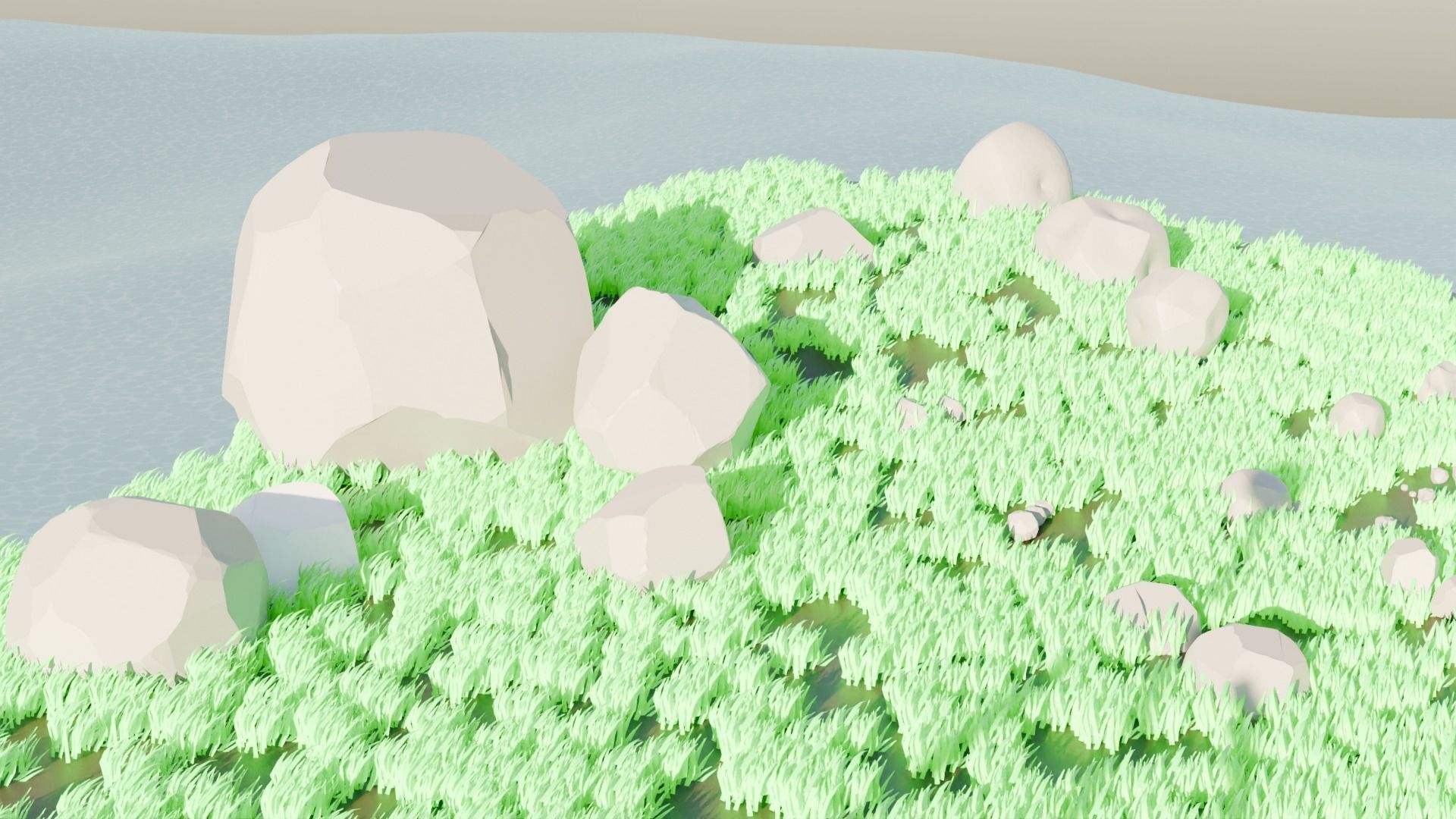 Stones And Rocks On The Mountain Low-poly 3D model_2