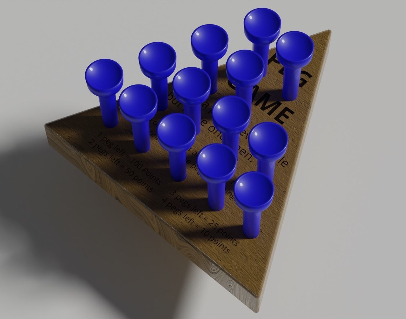 Wood Triangle Peg Game 3D model_6