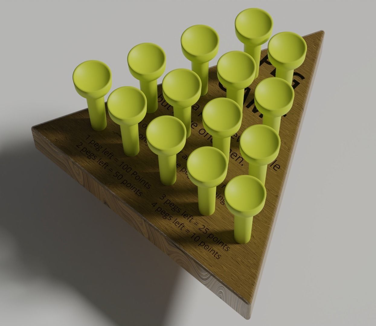 Wood Triangle Peg Game 3D model_8