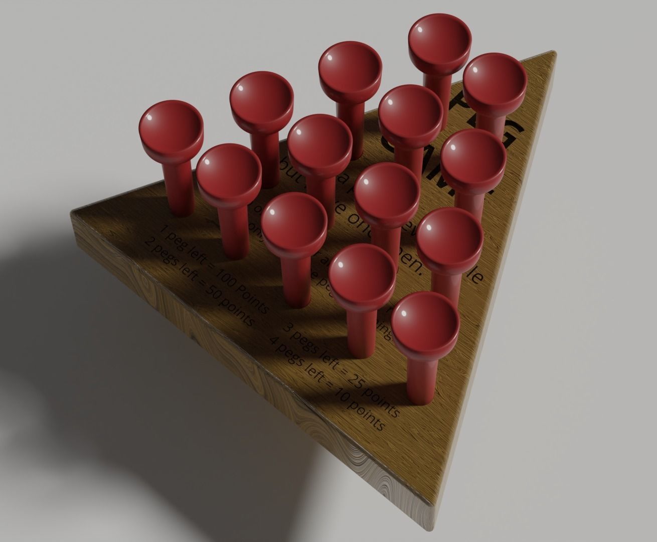 Wood Triangle Peg Game 3D model_7