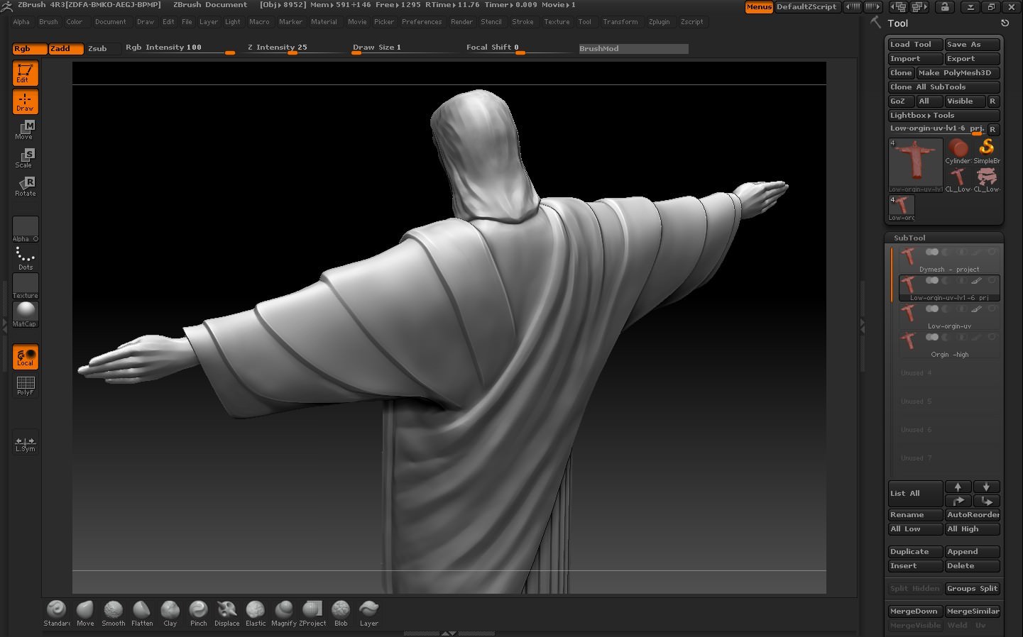 Christ Redeemer statue Low-poly 3D model_16