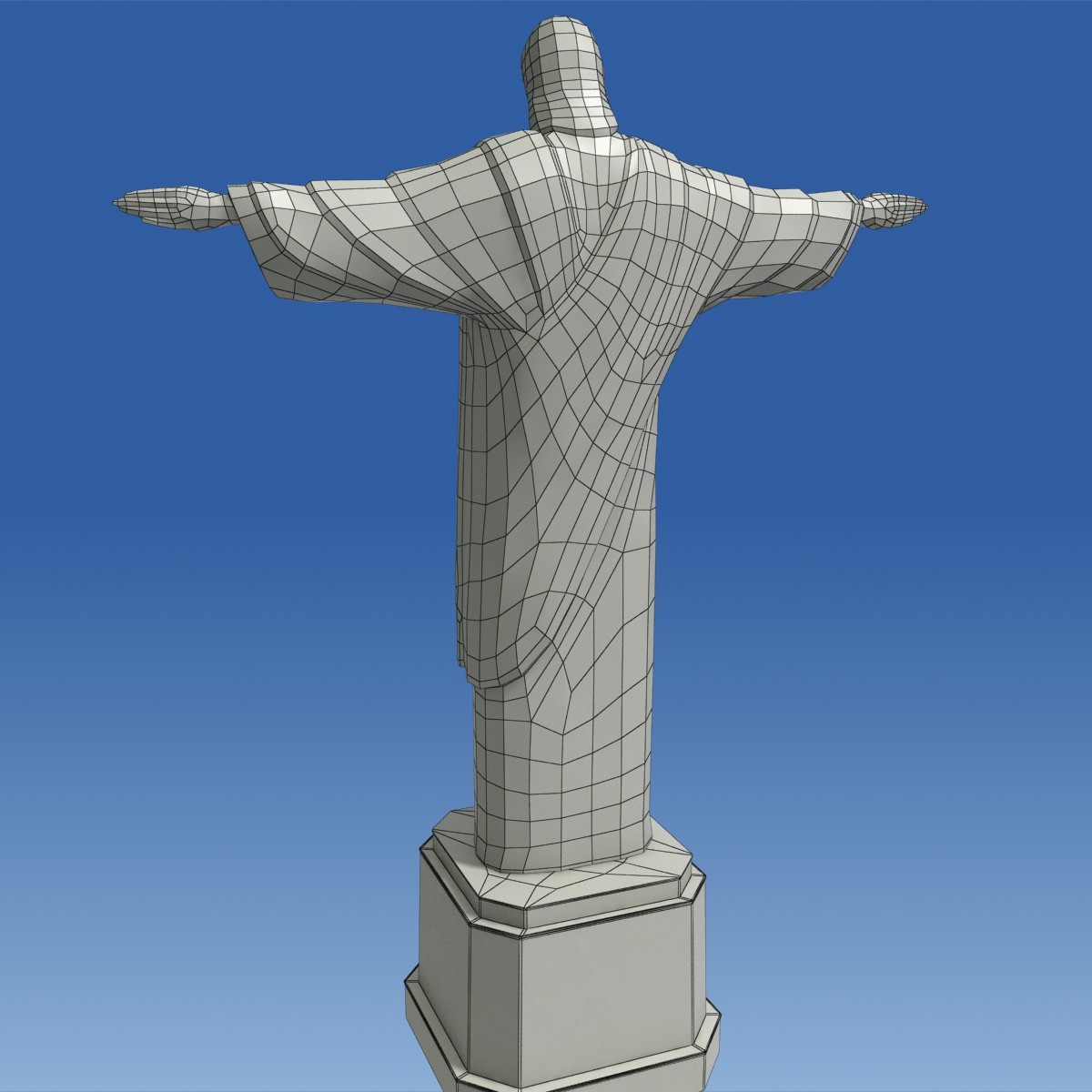 Christ Redeemer statue Low-poly 3D model_11