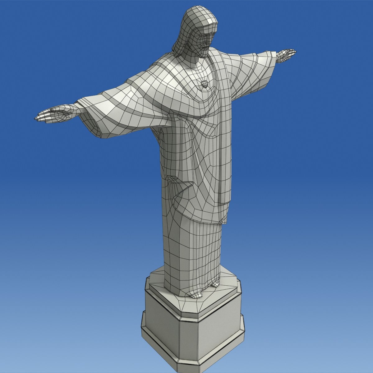 Christ Redeemer statue Low-poly 3D model_9