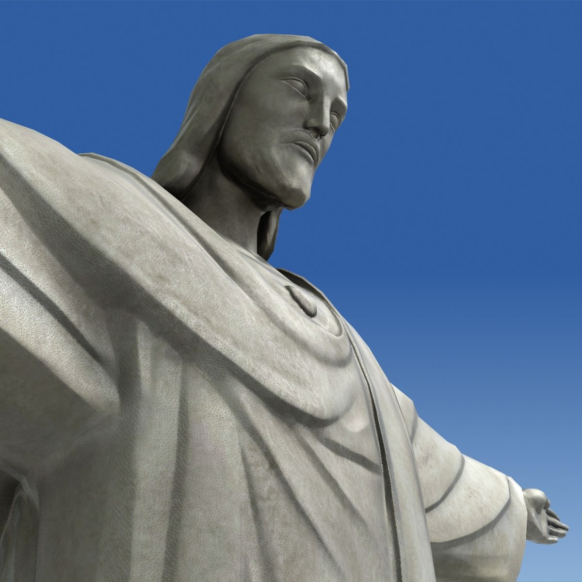 Christ Redeemer statue Low-poly 3D model_3