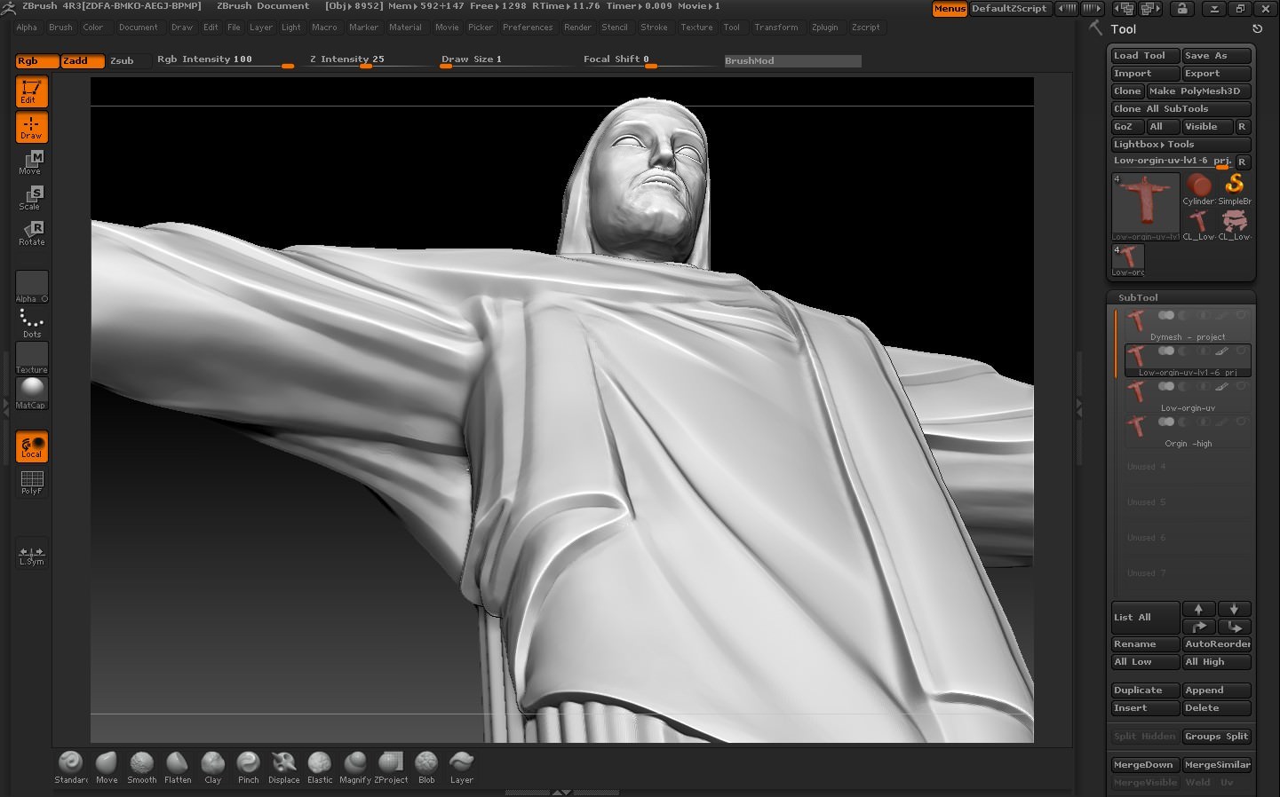 Christ Redeemer statue Low-poly 3D model_18