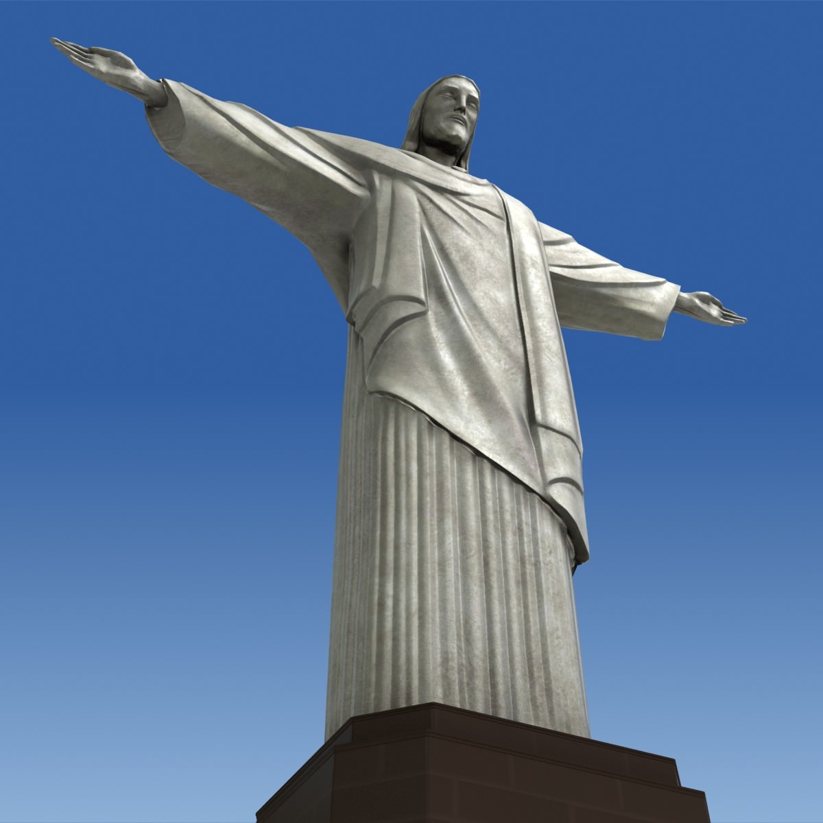 Christ Redeemer statue Low-poly 3D model_6