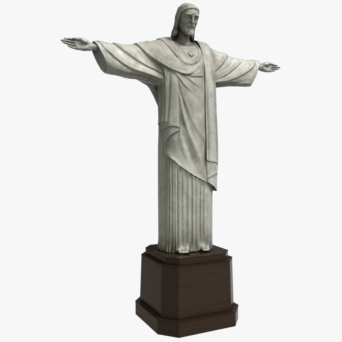 Christ Redeemer statue Low-poly 3D model_13
