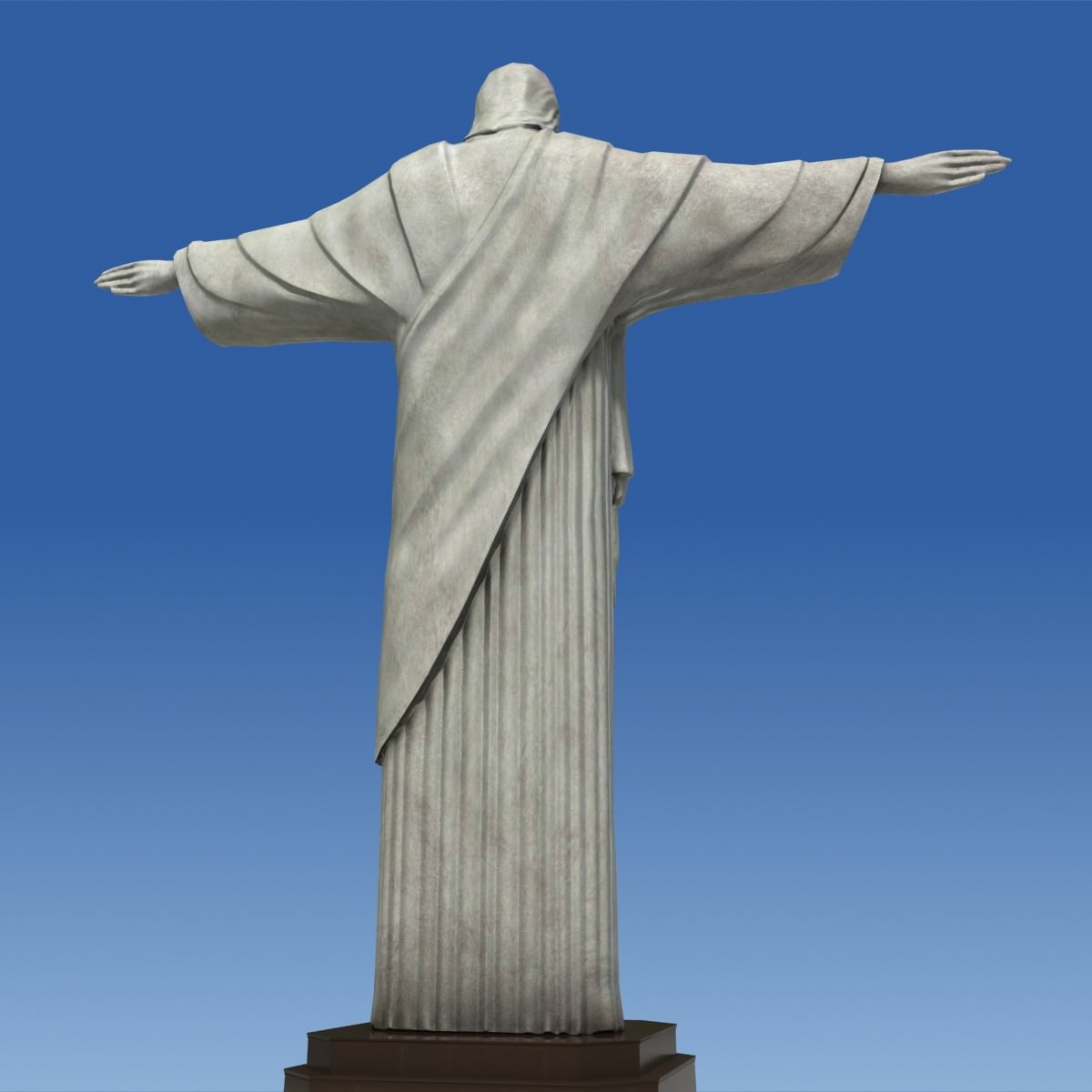 Christ Redeemer statue Low-poly 3D model_4