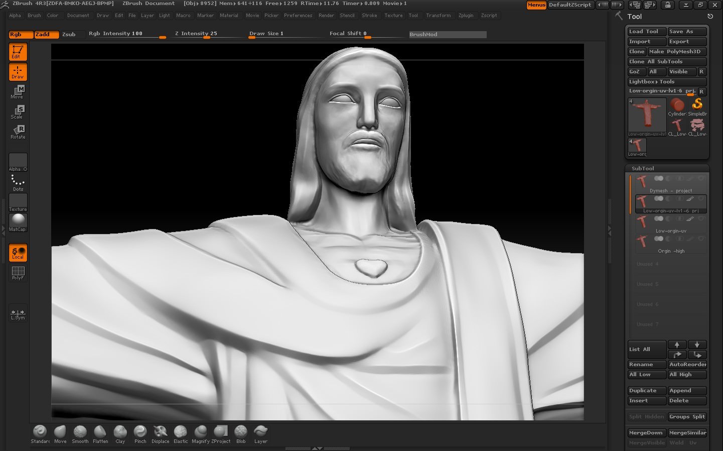 Christ Redeemer statue Low-poly 3D model_14