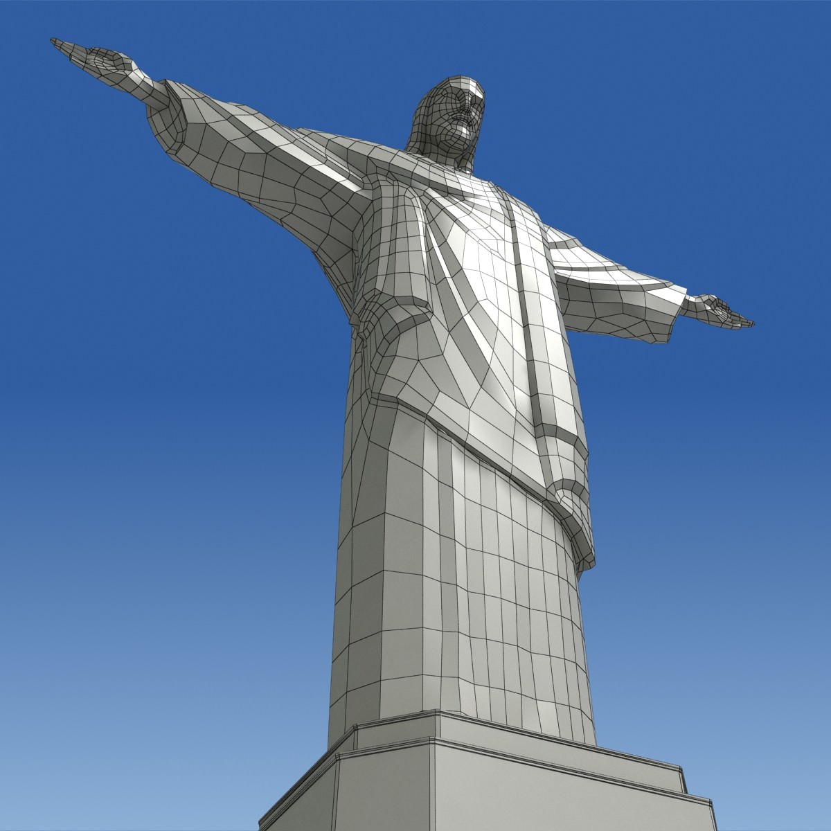 Christ Redeemer statue Low-poly 3D model_12
