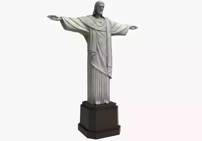 Christ Redeemer statue Low-poly 3D model
