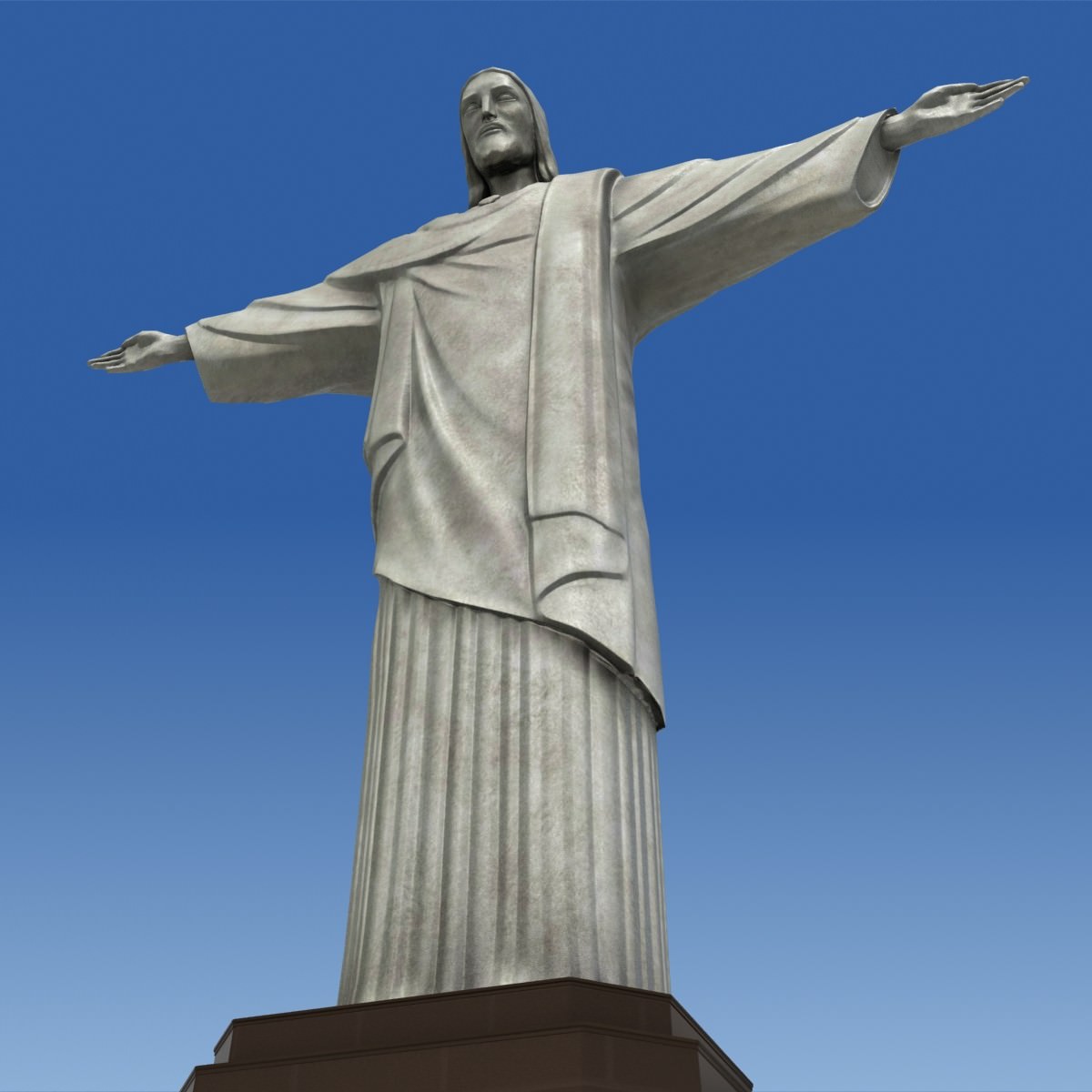 Christ Redeemer statue Low-poly 3D model_2