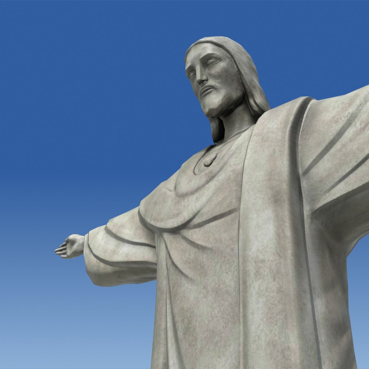 Christ Redeemer statue Low-poly 3D model_8