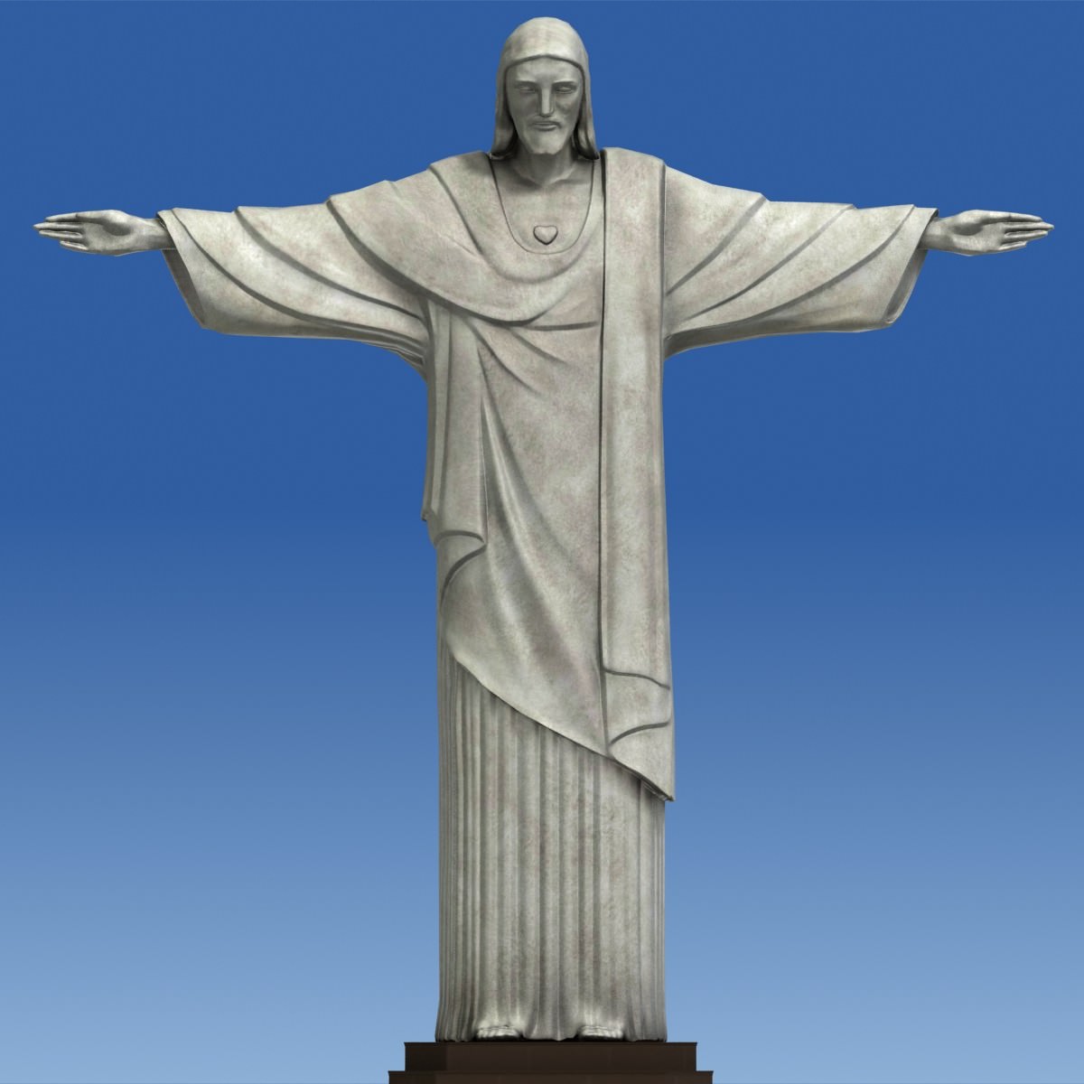 Christ Redeemer statue Low-poly 3D model_7