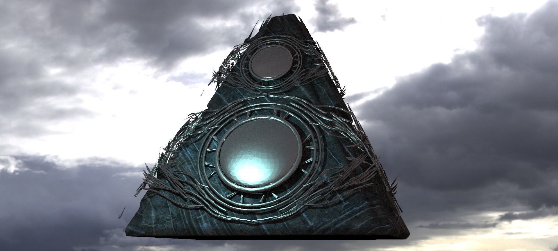 Sun God Pyramid details 3D model_1